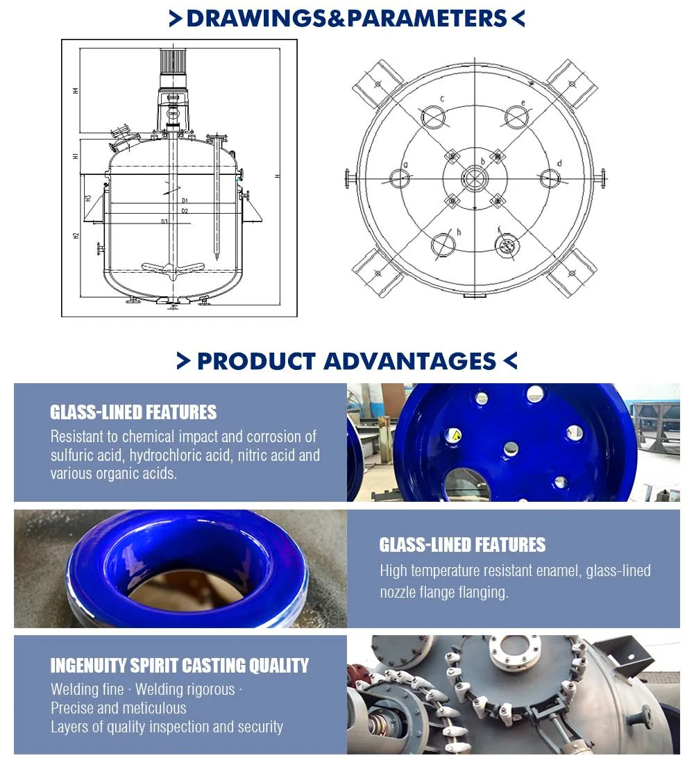 Chlorine Tank Mixer Reactor Vessel with Glass Lined