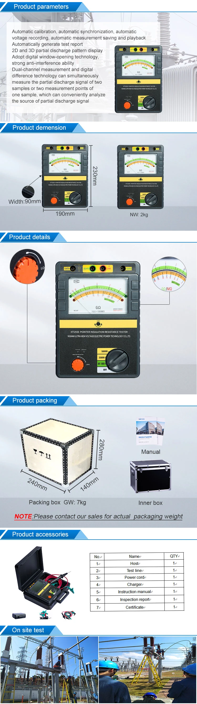 Ht2550 Insulation Resistance Measuring Instrument